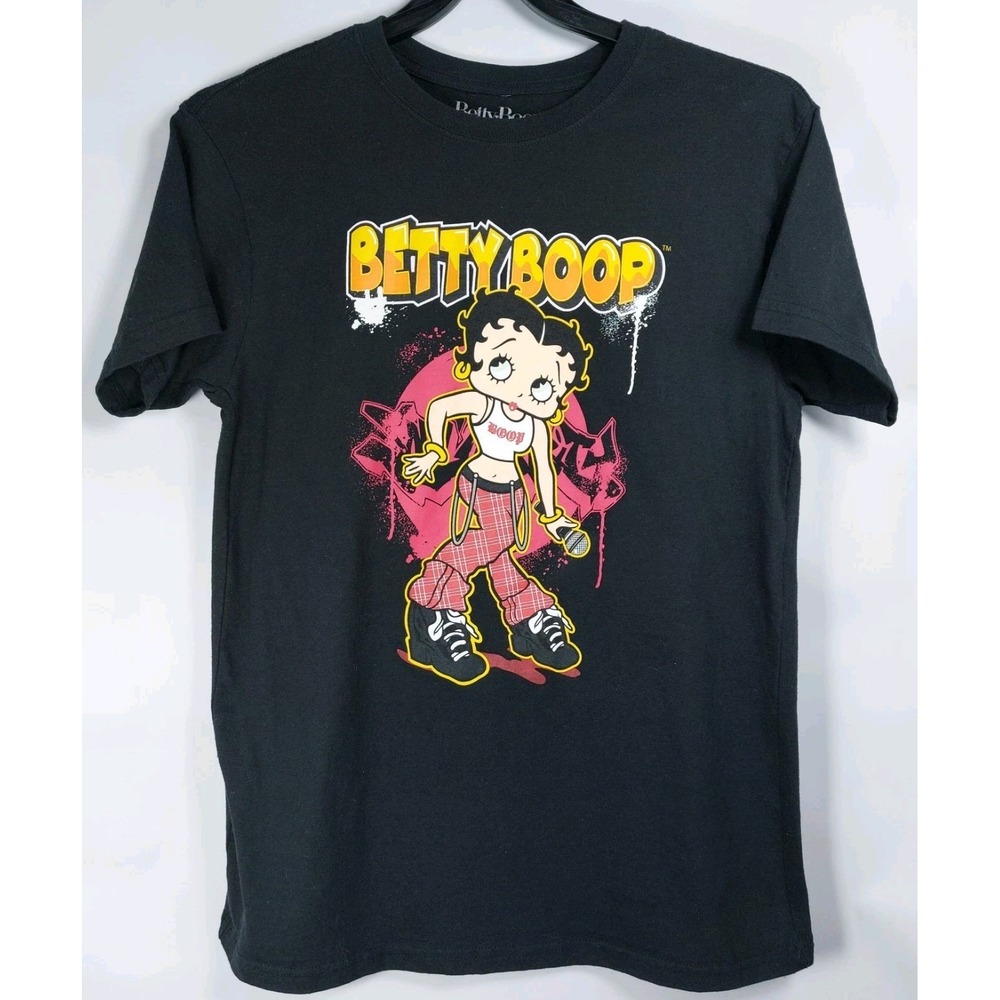 Betty Boop Grunge Hip‎ Hop Graphic Tee T Shirt Size XL Black Short Sleeve